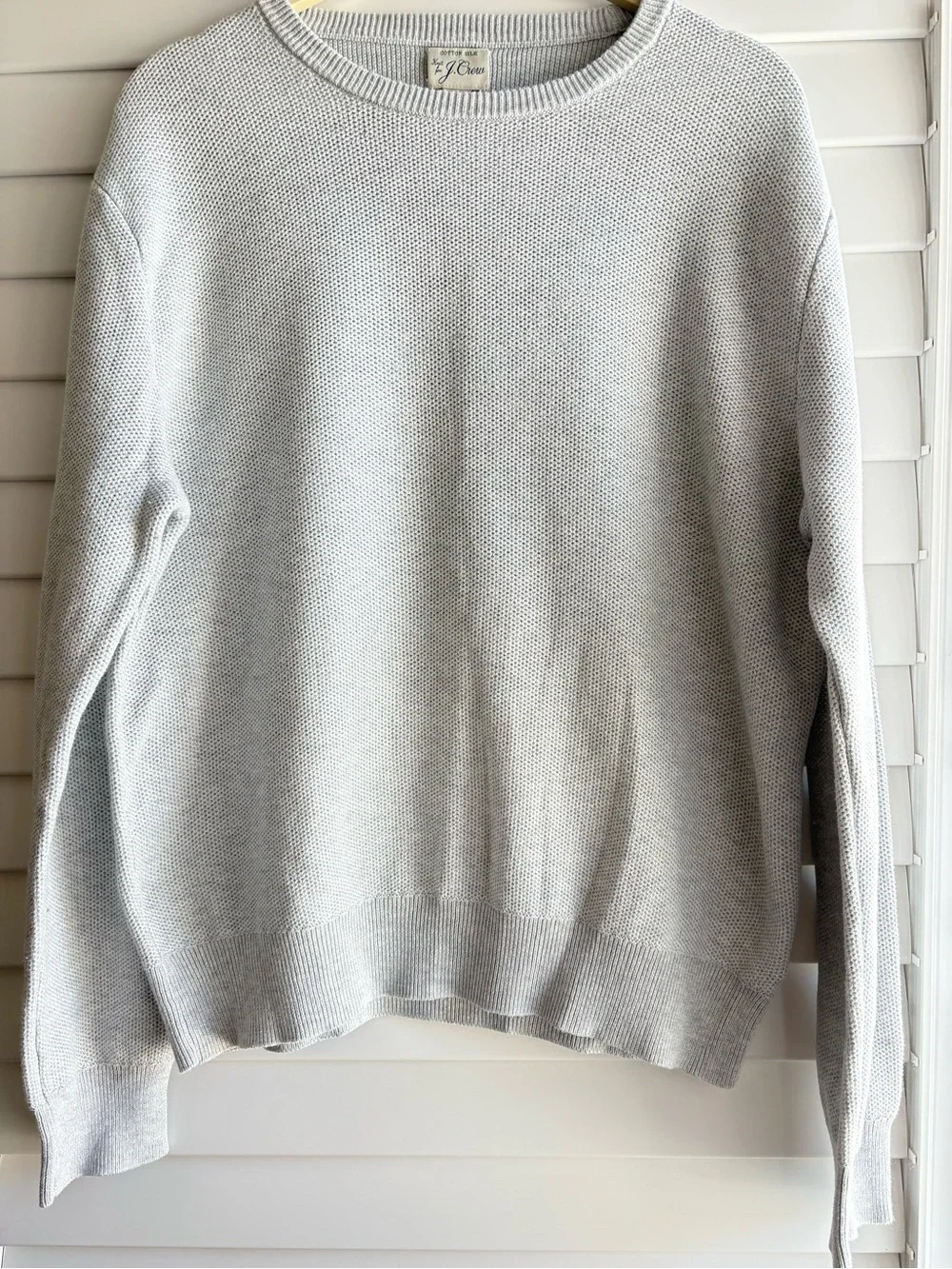 J. Crew Cotton Silk Men's Heather Gray Crewneck Sweater
